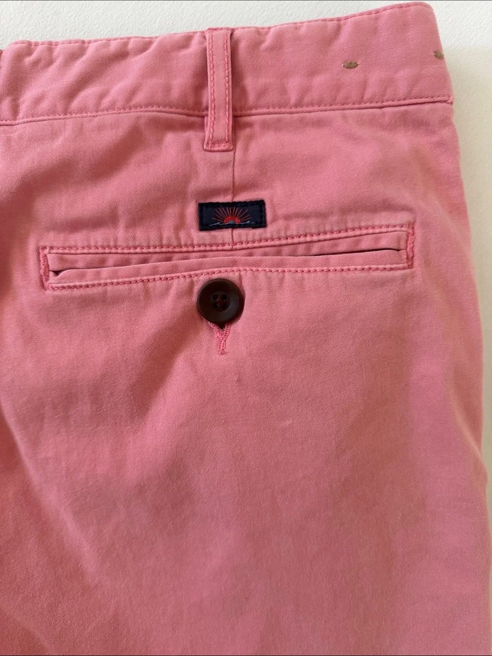 Faherty Brand Coastline Chino Shorts Faded Flag 32” Flat Front